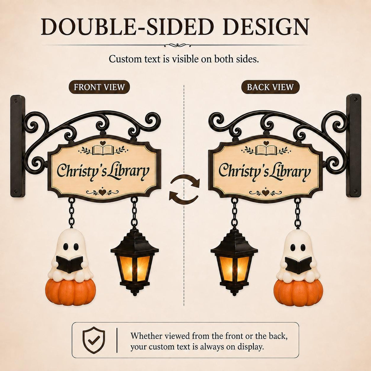 Reading Ghost Lantern Bookshelf Lamp