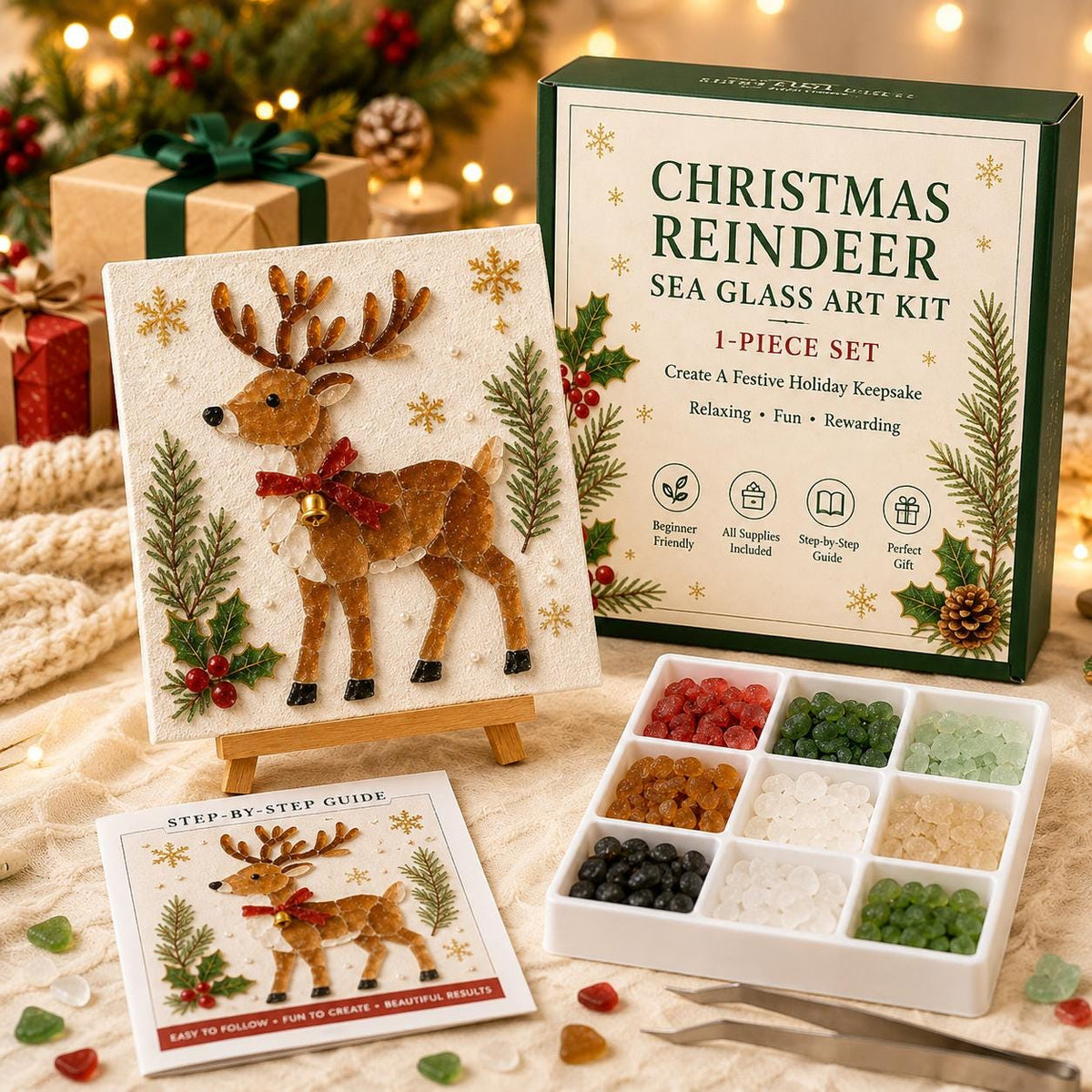 DIY Sea Glass Christmas Tree Art Kit