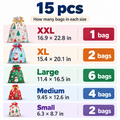 30-Piece Christmas Drawstring Gift Bags & Tags Set