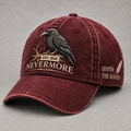 ⬛🐦NEVERMORE 1845 Raven Vintage Cap | Gothic Bird Lover Hat