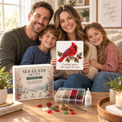 Red Sparrow Sea Glass Commemorate Art Kit