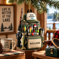 Custom Name Fishing Vest Backpack Ornament