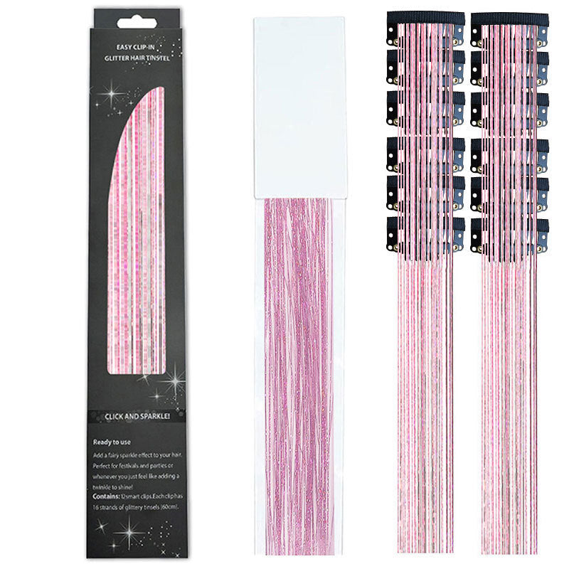 Women's Silk-Smooth Clip-In Tinsel Hair Extensions Kit - 12 Pcs