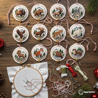 Set of 12 U.S. National Park Christmas Ornament Embroidery Kits