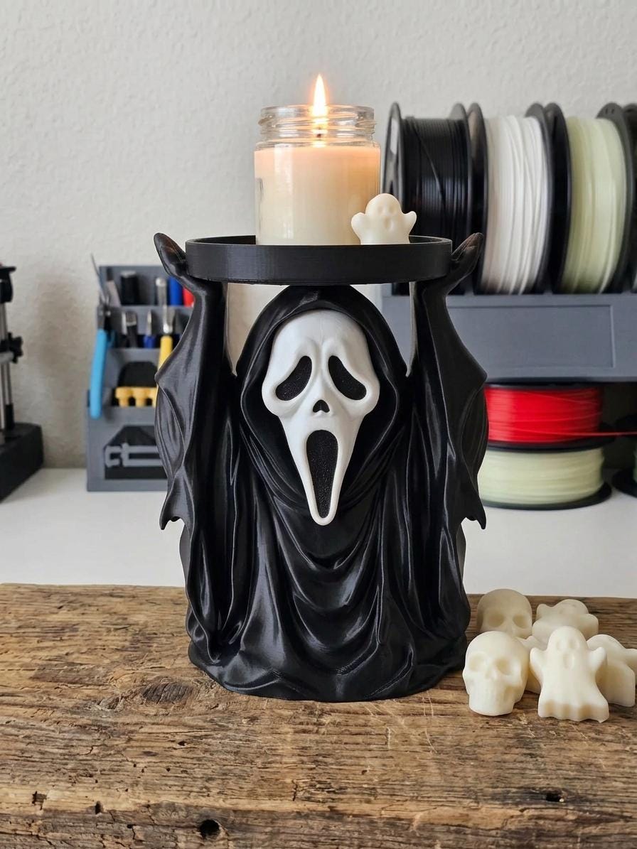 3D Printed Ghostface Candle Holder