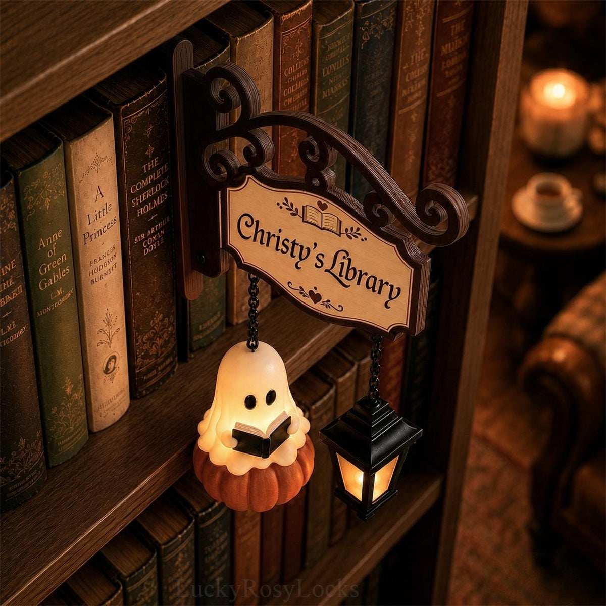 Reading Ghost Lantern Bookshelf Lamp