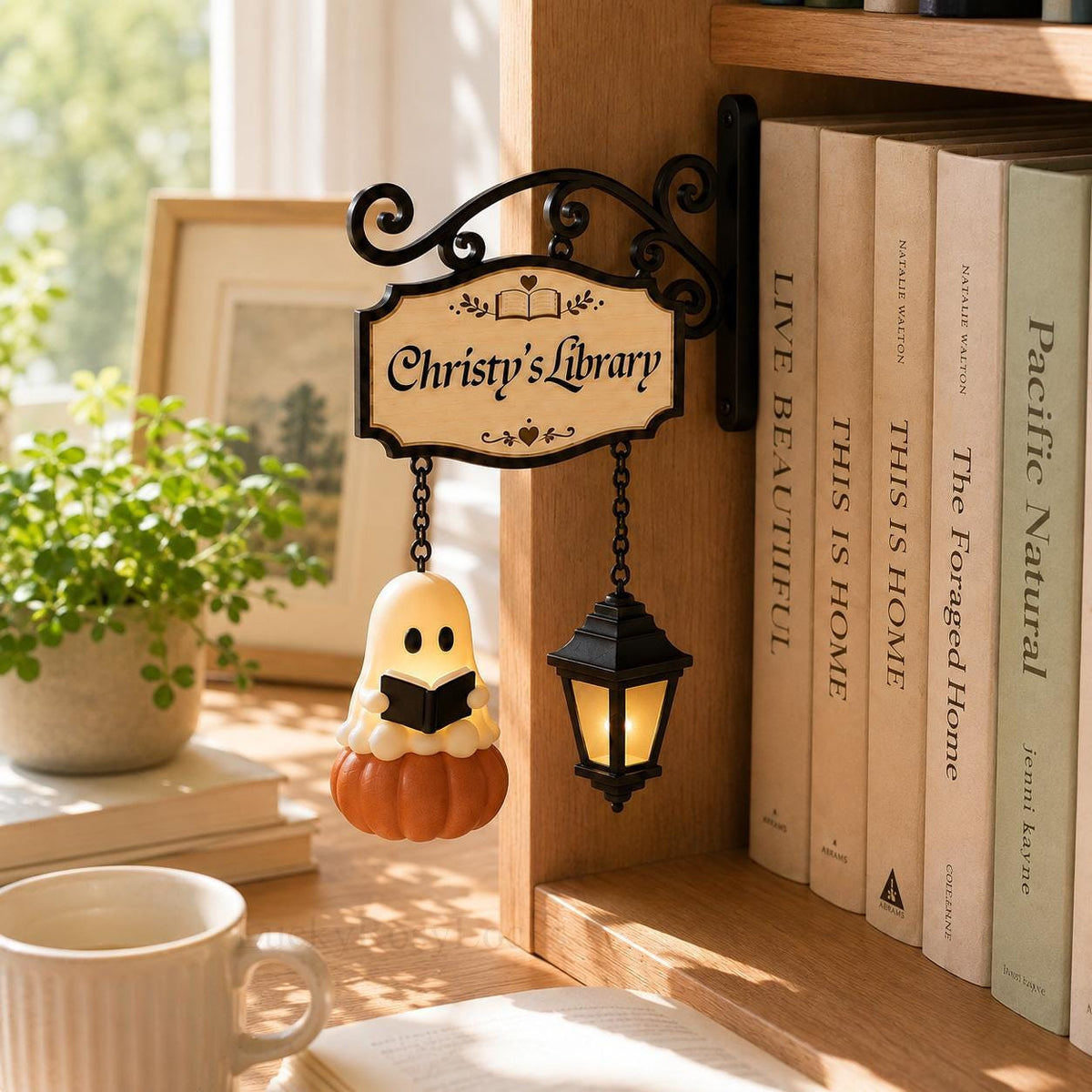 Reading Ghost Lantern Bookshelf Lamp