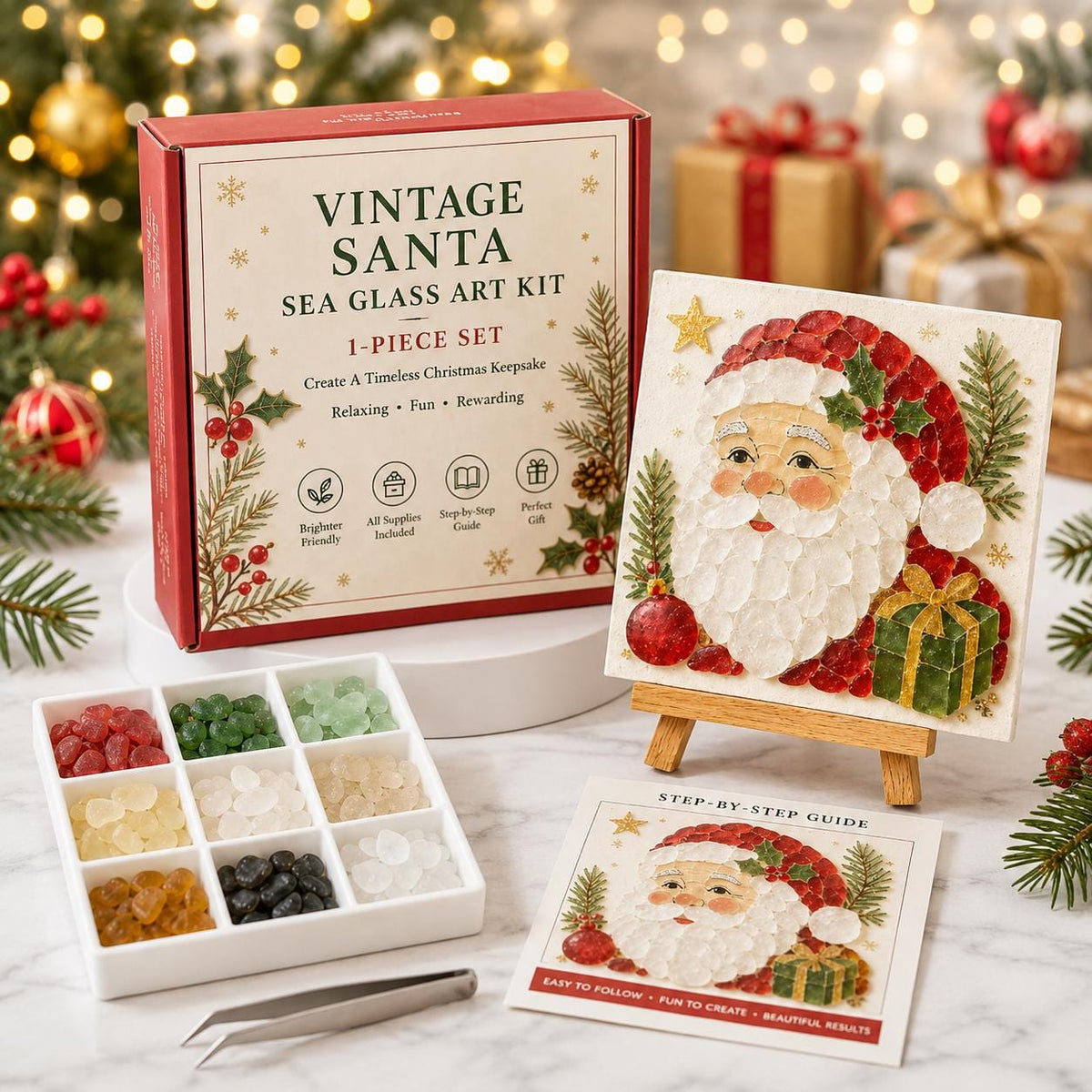 DIY Sea Glass Christmas Tree Art Kit