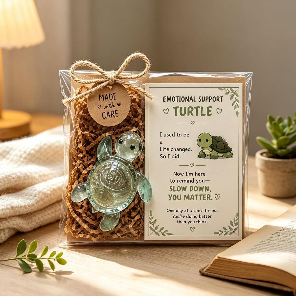Emotional Support Sea Turtle Glass Figurine