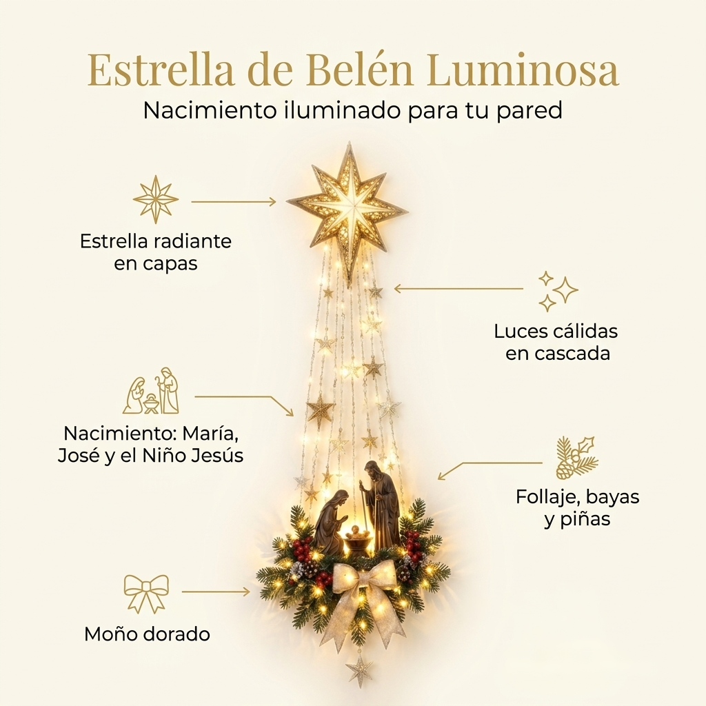 Decoración de Nacimiento Iluminado para Pared