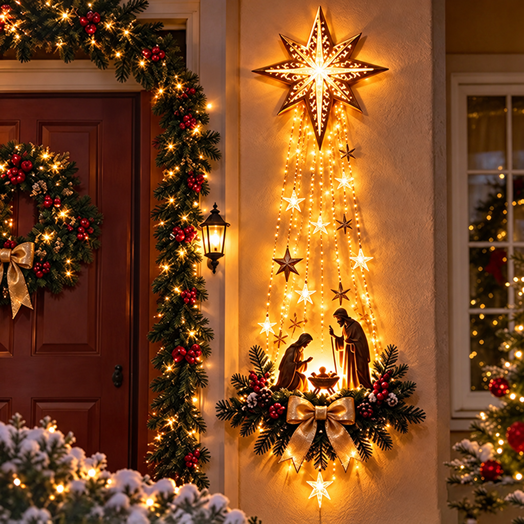 Decoración de Nacimiento Iluminado para Pared