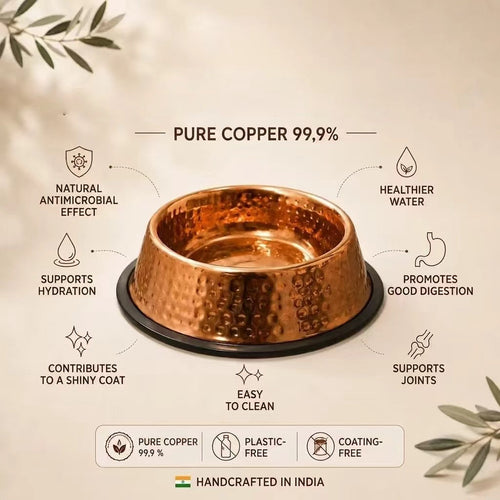 99.9% Pure Copper Bowl for Dogs & Cats image 2