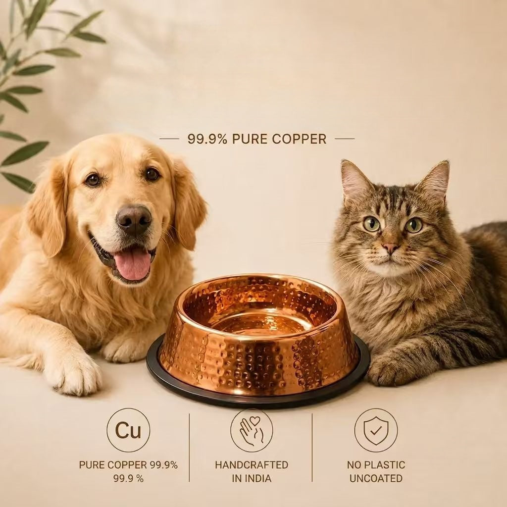 99.9% Pure Copper Bowl for Dogs & Cats image 1